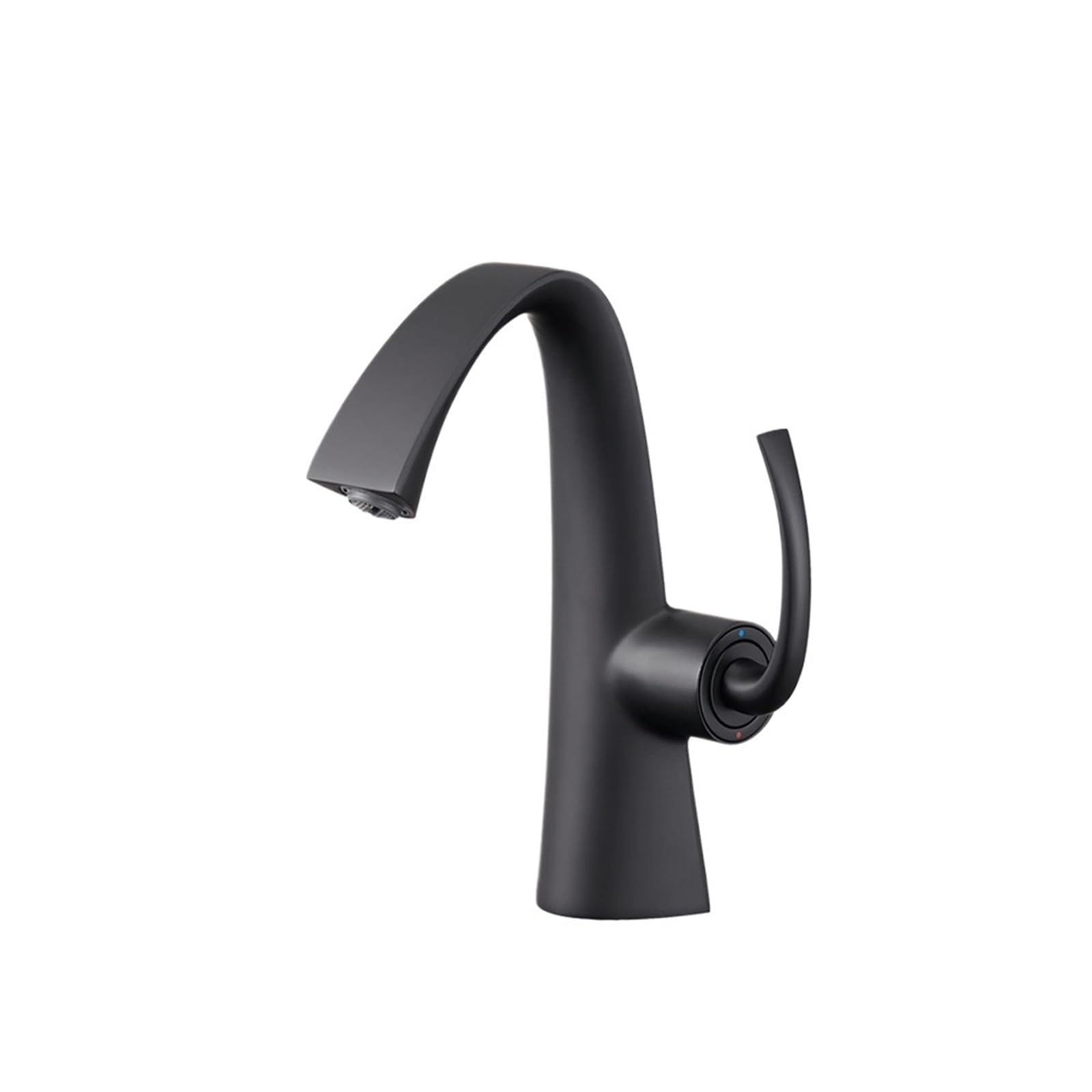 Basin Faucet Bathroom Sink Faucet Single Lever Hole Hot and Cold Washbasin Vanity Crane Basin Faucets Brass Mixer Water Tap(Black)