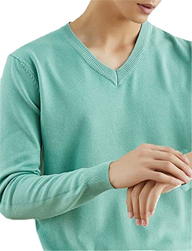 QZH.DUAO Men's Casual Knitted V Neck/Crew Neck Long-Sleeve Pullover Sweaters2