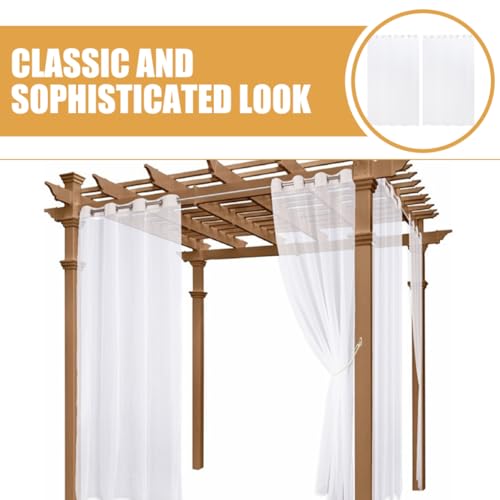 Rideaux Extérieurs Imperméables Polyester Jardin Terrasse Patio Style Simple - 4