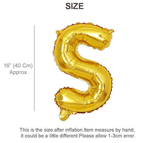 Image of AMFIN 16 Inch Gold Letter Balloons Alphabet Foil Balloons for Birthday, Wedding, Graduation, Bachlorette, Bridal Shower, Party Decorations Supplies