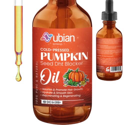 Nubian Nutrified Cold-Pressed Pumpkin Seed Oil - Natural DHT Blocker for Men & Women Hair Growth - Hair & Skin Care - Organic Pumpkin Seed Oil for Healthier Hair, Skin & Nails