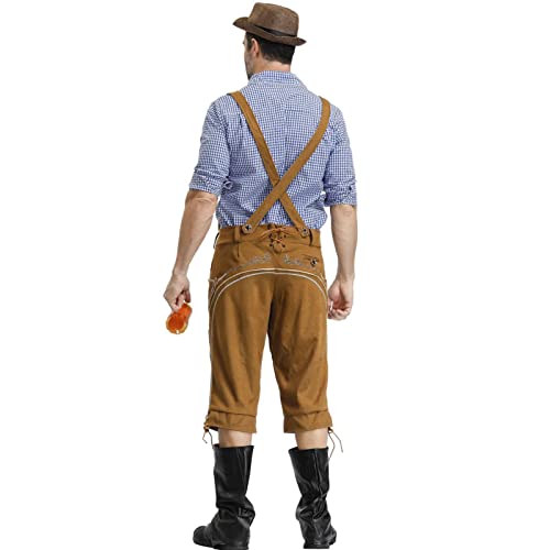 Duitse Beierse Oktoberfest-kostuumset voor heren, Halloween-aankleedfeest en bierfestival Lederhosen-kostuums,E-XL - Afbeelding 5
