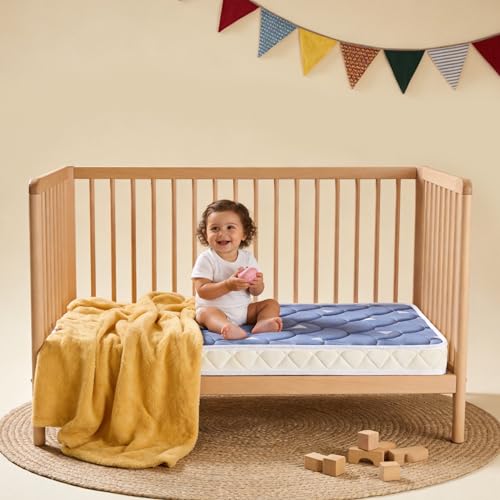 Image of Mini Crib Mattress 38 inch x 24 inch x 4 inch- Firm Support and Comfort Premium Foam,Noiseless and Odorless,Hypoallergenic Mini Crib Mattress,Fits Mini and Portable Cribs,Dual Sided with Soft Breathable Fabric