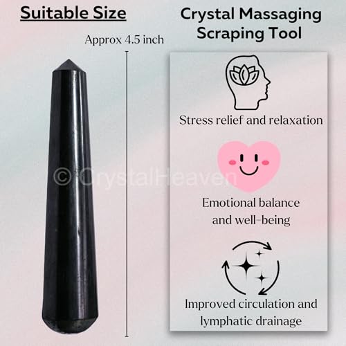 Image of Shungite (without facets) Crystal Wand - Pointed Crystal Wand for Energy Healing, Chakra Balancing, Meditation and Home Decor - Crystals and Healing Stones for Gift