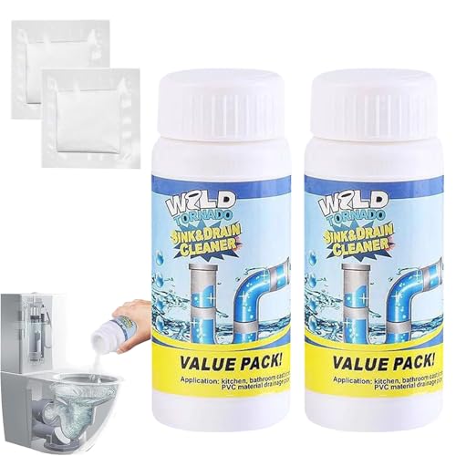 Heavy Duty Sink & Drain Unblocker, 2025 Toilet Unblocker, Wild Sink and Drain Cleaner Powder, Restroom Cleaning Foam Powder, All-Purpose Pipe Opener for Kitchen Bathroom Restroom Shower (2)