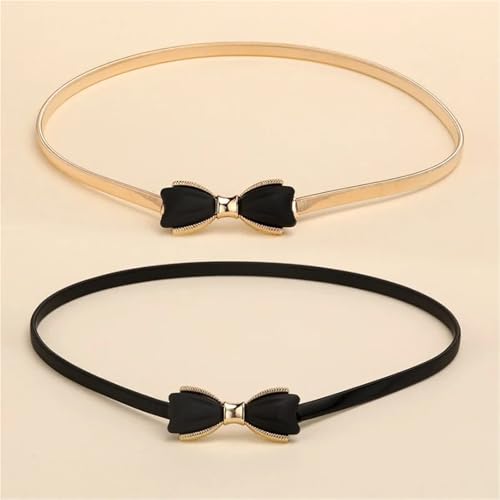 Bow Waistband Women Thin Belt Fashion Female Metal Elastic Waist Straps Ladies Clothes Dress Decorative Girdles2