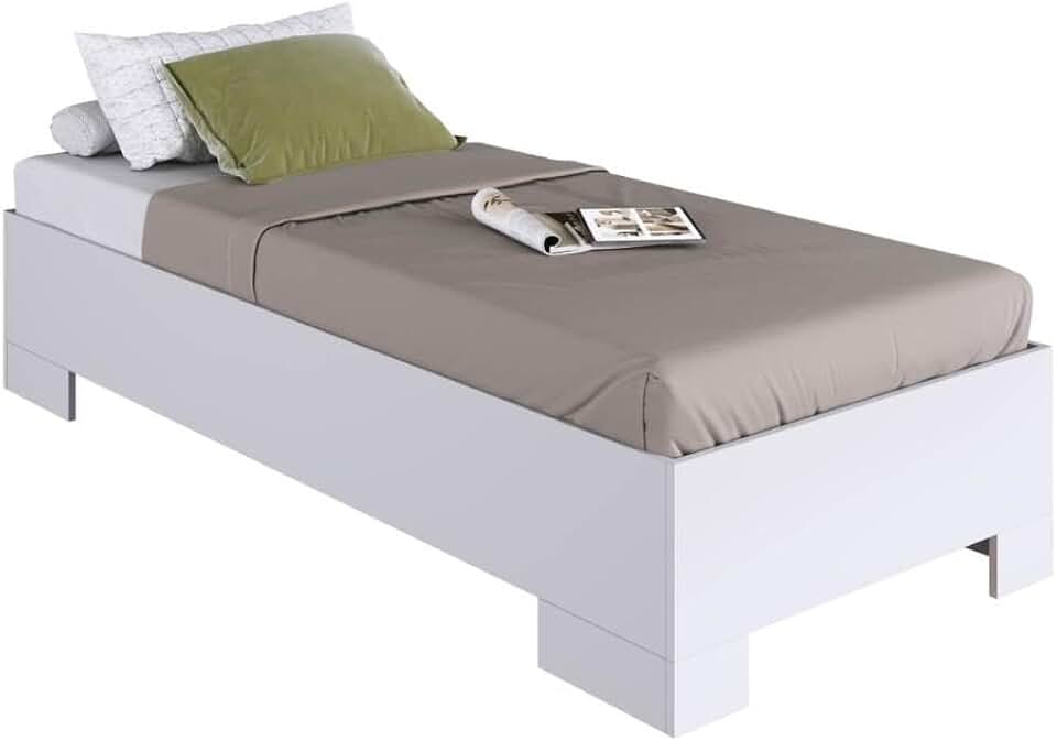 Cama Solteiro Box com Estrado Cx1080 190x80cm Branco - Art In Móveis