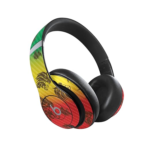 Image of MightySkins Carbon Fiber Skin Compatible with Beats Studio Pro - Rasta Lion | Protective, Durable Textured Carbon Fiber Finish | Easy to Apply
