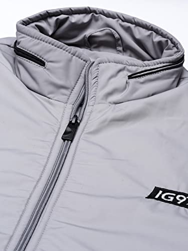 Image of The Indian Garage Co Men Slim Fit Solid Bomber Jackets