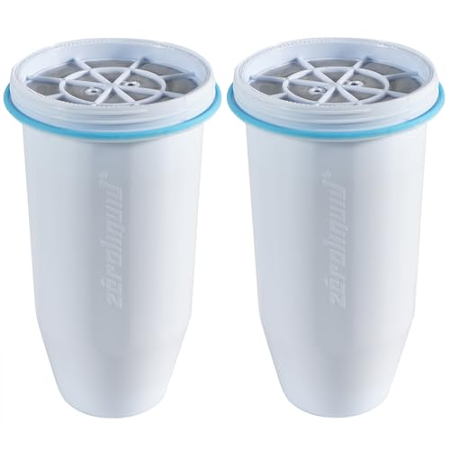 Zeroliquid Replacement Water Filters for Water Pitchers, Most Advanced 6-Stage 0 TDS System to Remove 99.99% of Lead, Chlorine, Fluoride, Microplastic, Bad Taste and Odor (2 Pack)