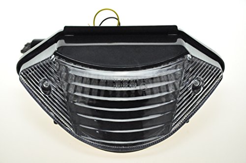 Topzone Honda Motorcycle Led Taillights Brake Tail Light with Integrated Turn Signal Lamp Indicators For Honda 2002-2007 599, 2002-2007 919, 2003-2006 CB600, 2003-2006 CB900 HORNET (ITU, SMOKE)