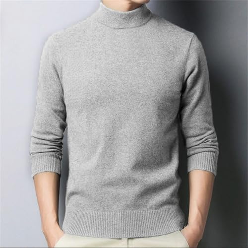 Men Mock Neck Sweater Solid Color Long Sleeves Casual Knit Pullovers Jumpers Tops3