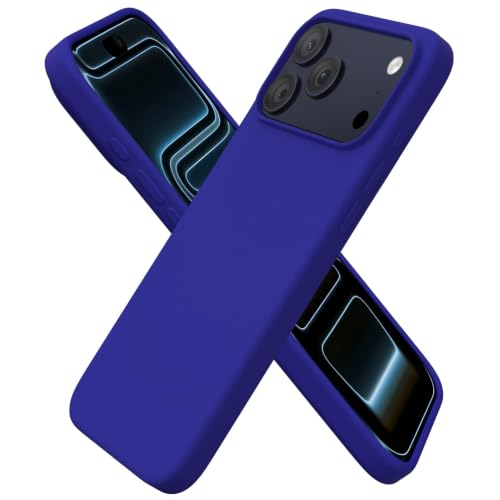 Image of ORNARTO Compatible with iPhone 17 Pro Max Case 6.9 inch, Slim Liquid Silicone 3 Layers Soft Gel Rubber Shockproof Protective Cover with Anti-Scratch Microfiber Lining-Klein Blue