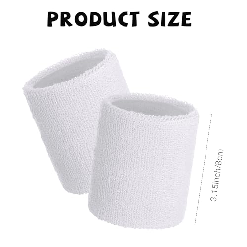 Image of WILLBOND 8 Pack Wrist Sweatbands Sports Wristbands Tennis Sweatbands Neon 80s Thick Cotton Gymnastics Sweat Band Athletic Football Soccer Sports Wristband for Men Women Party