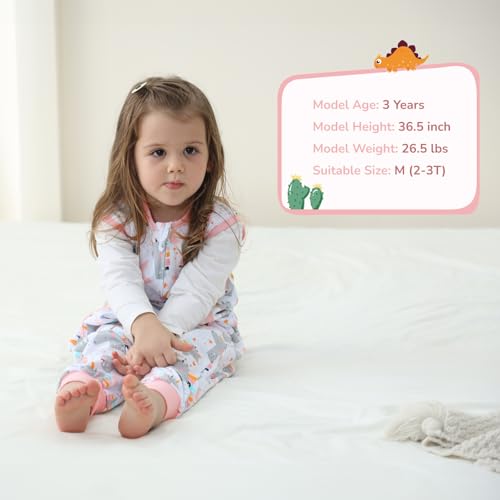 Image of WONDAY Toddler Sleep Sack with Feet, 0.5 Tog Sleeping Sacks for Walking with Legs 12-18 Months 2T 3T 4T 5T (UnicornPink, 2T-3T)