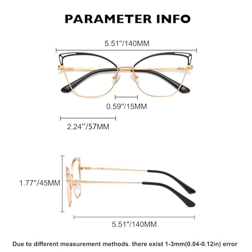 Image of Blue Light Glasses Cateye Women Fake Eyeglasses Anti Eye Strain Computer Glasses Clear Lens