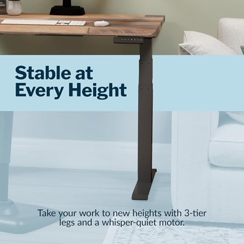 Vari ComfortEdge 40x26 Inch Adjustable Standing Desk – Small Electric Sit Stand VariDesk for Apartment, Bedroom, or Home Office + Beveled Edge, Tool-Free Assembly (Reclaimed Wood) - Image 4