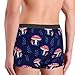 Men's Boxer Briefs in Soft Breathable Polyester with Moisture-Wicking Technology for All-Day Comfort, Goth Gothic Magic Hippie Mushroom, Ideal for Gym and Daily Activities