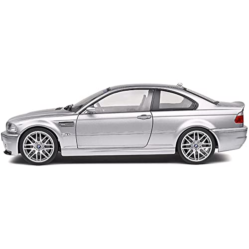 Solido 1:18 2003 BMW E46 CSL Coupe Gris Plateado miniatura 2