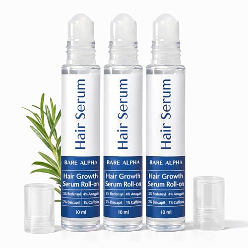 Image of Rosemary Hair Growth Serum (Roll On) | Boosts Hair Density, Stimulates Growth & Reduces Hair Fall | Enriched with Rice Water | For Women & Men (30ml - Roll On)