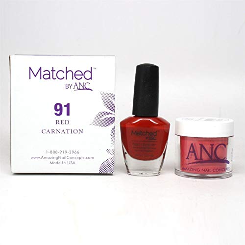 ANC Amazing Nail Concepts Matched kit # 91 Red Carnation