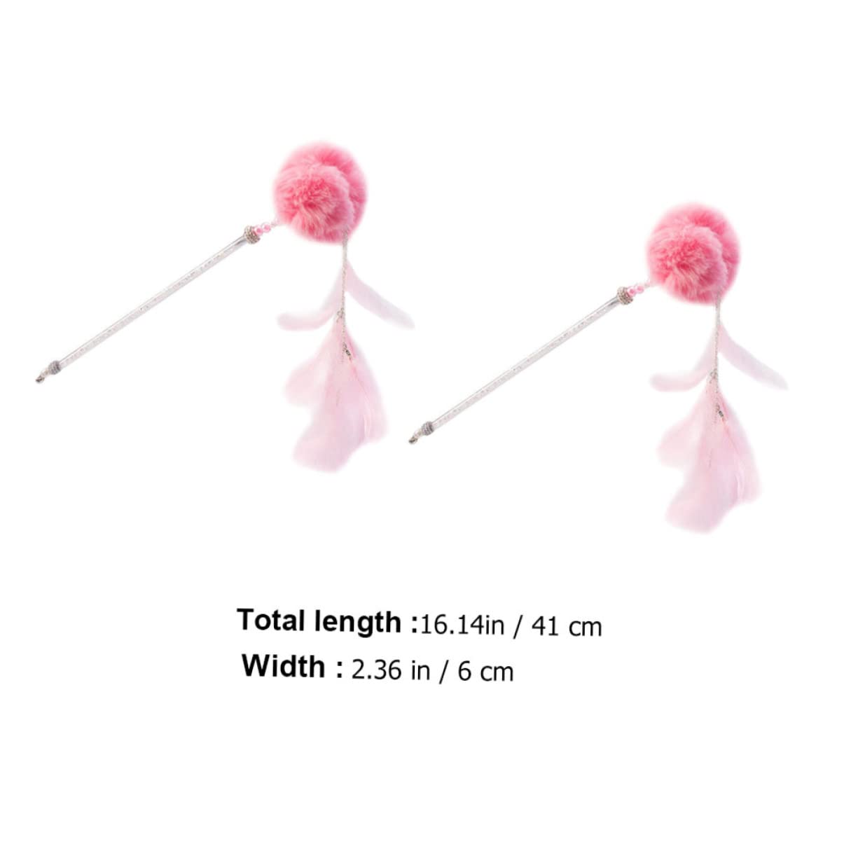 SUPVOX 6pièces Jouets pour Chats Bâtons à Plumes Et Pompons Interactifs Accessoires De Jeu pour Chats Rose