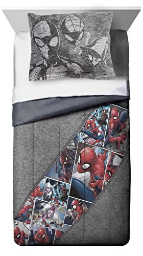 Jay Franco Marvel Spiderman Grunge Twin Comforter & Sham Set - Super Soft Kids Bedding - Fade Resistant Microfiber (Official Marvel Product) #TOP1