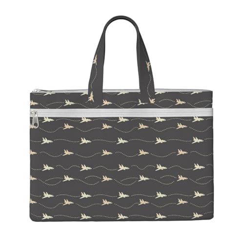 Juzkaqu Rotas de voo para bolsa de lona com organizador de pasta de arquivo, bolsa de trabalho de escritório para documentos de grande capacidade para mulheres, bolsa de ombro para professores