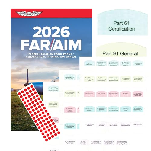 DIY Kit 2026 ASA FAR/AIM Book + 75 Tabs for Certified Flight Instructor - CFI Kit
