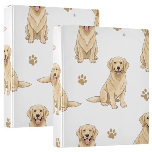 Classeur 3 anneaux Golden Retriever idéal pour organiser vos cours universitaires et bureaux