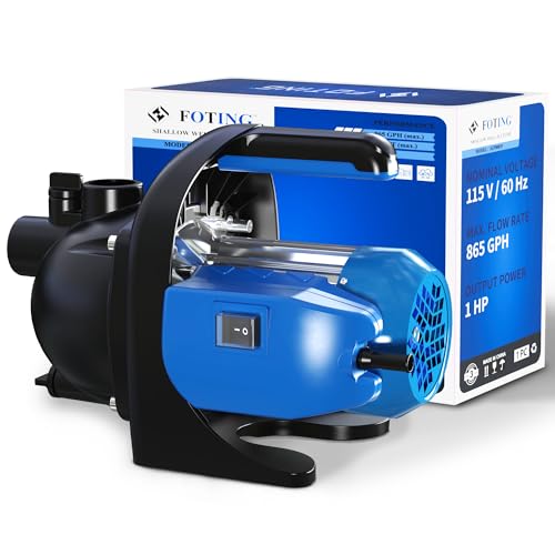 FOTING 1HP Shallow Well Pump 865GPH Jet Garden Water Pump