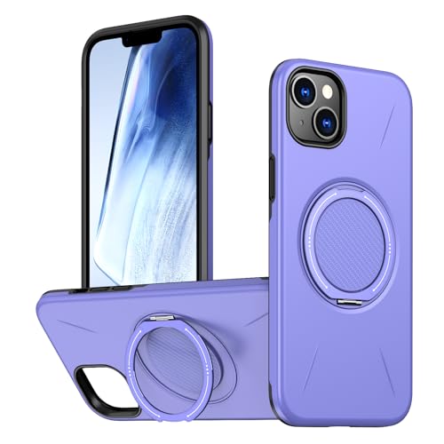�X�}�z�P�[�X �Ή��@�� for iPhone 15�y���C�����X�[�d�E�ԍڗp�}�O�l�b�g�}�E���g�E�X�^���h�@�\�E�����h�~�@�\�t�� TPU+PC 2-in-1�zPurple