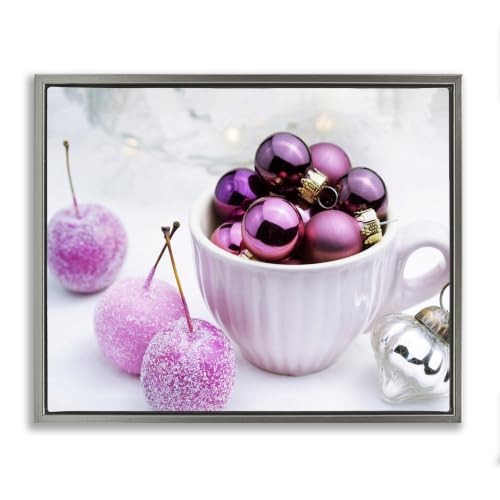 Glimmering Pink Christmas Ornaments, 25 x 31 Inch Canvas in Floater Frame