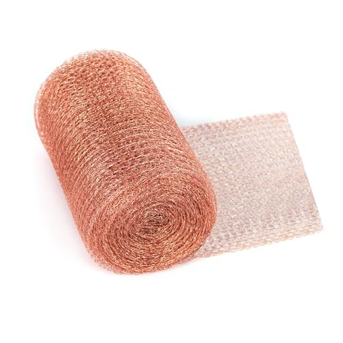 GIDWRIY Malla de Cobre 12.7 CM X 6 M,Red de Cobre Anticaracoles,Cinta de Cobre contra Caracoles,Valla de Cobre Anti Babosas,Repelente Babosa Malla Cobre Flexible,Protección de Plantas de Jardín