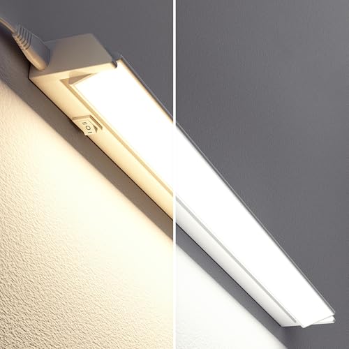 ledscom.de LED Unterbauleuchte LIWO 58cm, schwenkbar, je 958lm, warmweiß/weiß, 2er Set