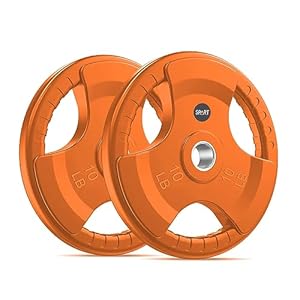 SPART 2-Inch Color Rubber Coated Olympic Grip Plate in Pairs or Single for Strength Training, Weightlifting and Bodybuilding, Solid Cast Iron Weight Plates for Barbell, 2.5LB/5LB/10LB/25LB/35LB/45LB, Two Years Warranty