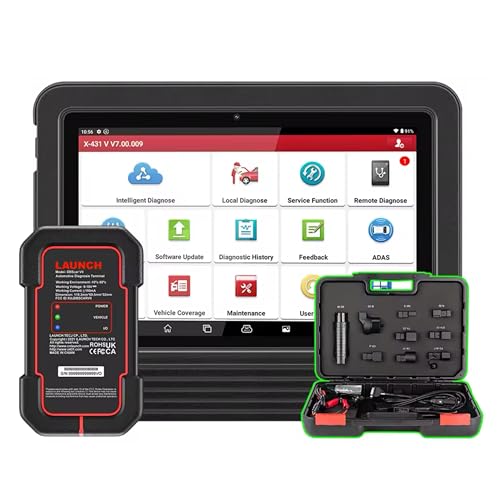 Scanner Automotivo Launch X431 Pro V5.0 Original - Protocolos CAN FD e DoIP, Diagnóstico OE-Level e 37 Resets com Maleta de Adaptadores - Codificação de ECU, Teste Bi-Direcional e Conector DBSCar VII