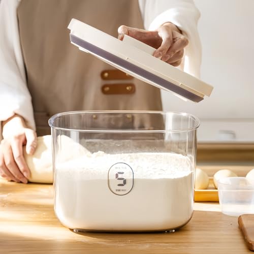 BDHD 真空密封 米びつ 米櫃 お米ケース ライスストッカー 小麦粉 コーヒー豆 お米入れ 防虫 防湿 保存容器 キッチン収納 貯蔵タンク キッチン用品 (5-10KGA) の商品画像 1