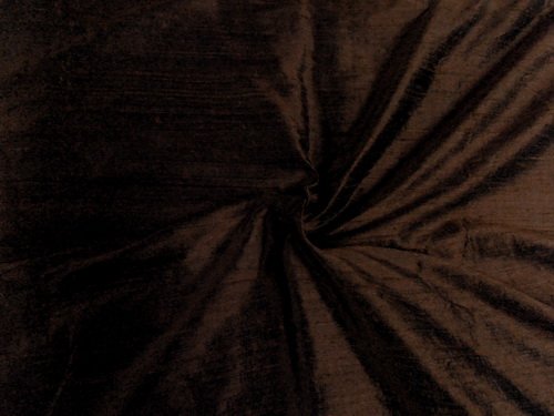 Tissu Dupioni pure soie marron noir anti-plis pour tailleur et jupe structurée