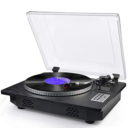 Record Player with Speakers Turntable for Vinyl Records Bluetooth in & Out USB