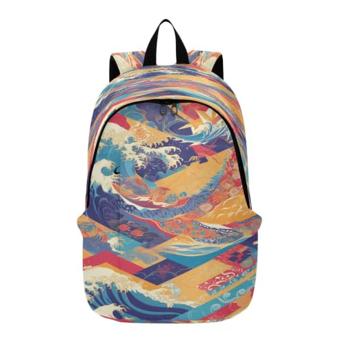 Sac à dos portable léger art abstrait avec bretelles confort pour randonnée et voyage