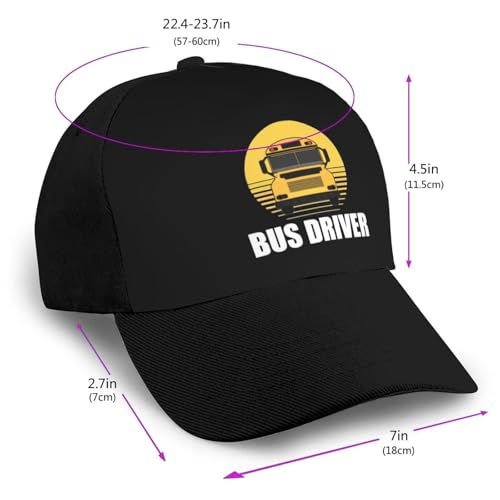 Bus Driver School Bus Bonnets Curved Brim Mesh Baseball Cap Casual Sun Hat Unisex2