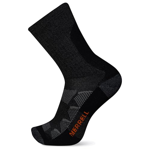 Image of Merrell Men's and Women's MOAB Hiking Midweight Cushion Socks - Unisex Coolmax Moisture Management and Arch Support