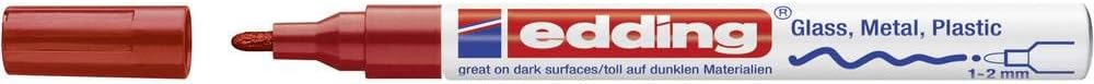 edding 751 Gloss Paint Marker - red - 1 Paint Marker - Round Nib 1-2 mm - Paint Pen for Glass, Pebbles, Wood, Plastic, Paper - Waterproof, high Coverage
