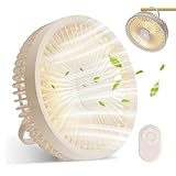 扇風機 卓上扇風機 壁掛け 吊り下げ リモコン付き 1台3役 LED照明機能付き パワフル送風 風量4段階調節 大風量 持ち運び便利 Type-c スピード充電 オフィス寝室 車用 アウトドア キャンプ 熱中症対策【ｈｉｄｅｍａｓａ】 (ベージュ)