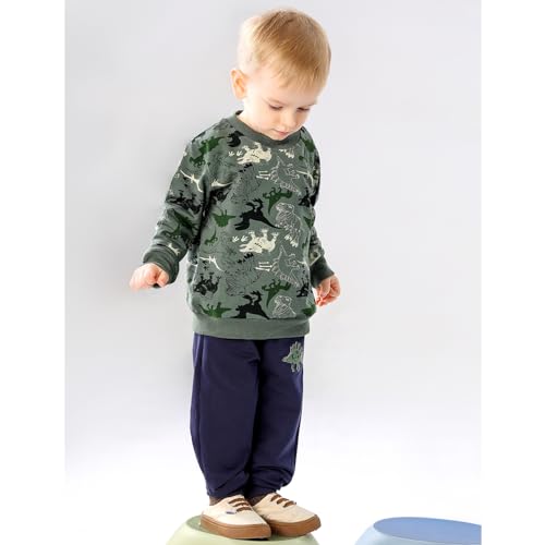 GFQLONG Toddler Baby Boy Fall Winter Sweatshirt Outfit Clothes Long Sleeve Pullover Tops Joggers Pants Set2