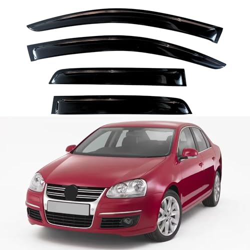 KPY Rain Guards Fit for 2006-2010 Volkswagen Jetta Sedan, Out-Channel Window Visors Vent Wind Deflectors 4PC, Car Accessories for 06-10 VW Jetta Sedan