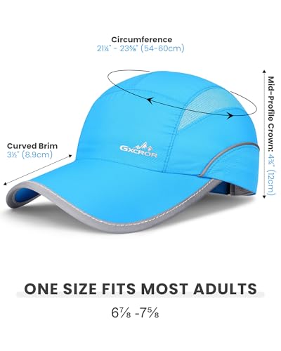 Image of GXCROR Quick-Dry Running Hat for Men & Women - UPF 50+ Breathable Mesh, Reflective Sports Cap for Outdoor, Hiking