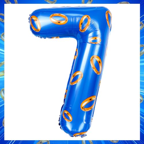 Image of Number 40 Inch Blue and Gold Ring Balloon Birthday Number Decoration Aluminum Film Balloon Suitable for Boys and Girls Blue Theme Party Cartoon Party Decoration Supplies (7)