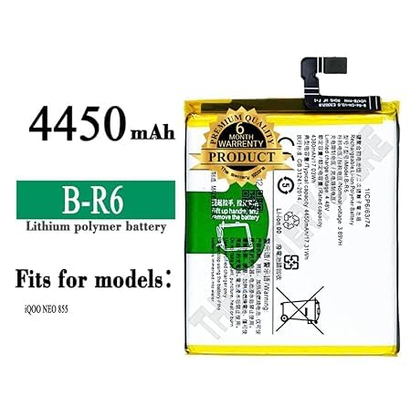 Image of Original B-R6 Battery for Vivo iQ00 Neo 855 4450mAh /17.31WH 3.89V Battery with 6 Month Warranty **** (G00239)